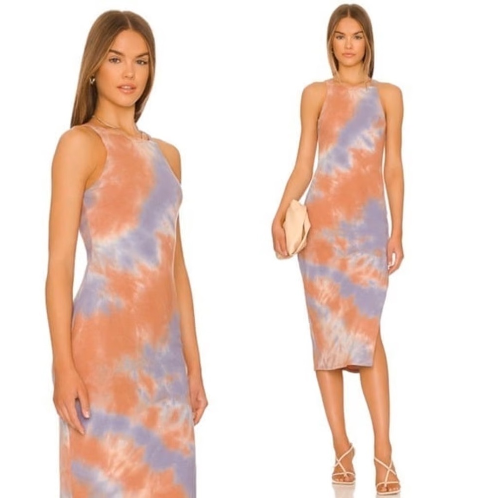 x REVOLVE Tali Midi Dress in Brown Tie Dye M